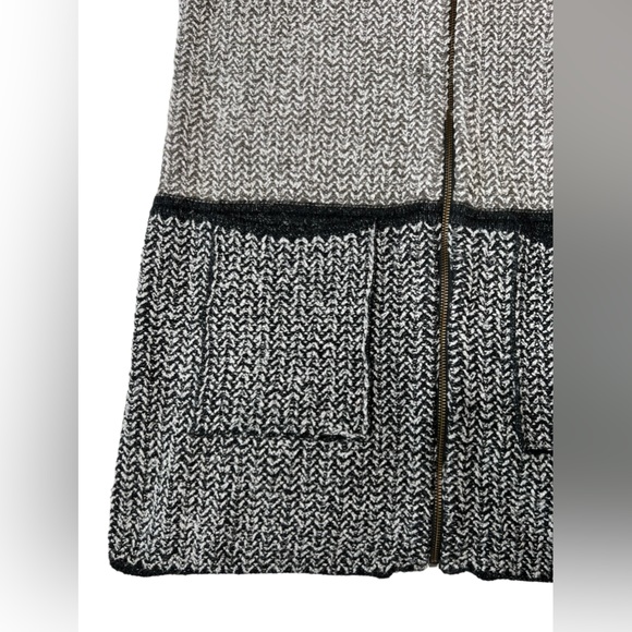 Nic + Zoe Medium Cardigan Knit Sweater Full Zip Reversible Black Gray Tunic Long - Picture 5 of 12